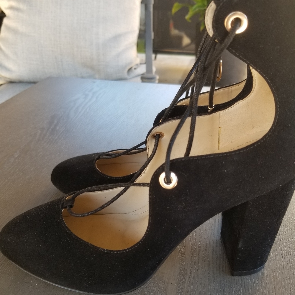 Marc Fisher suede lace up heels